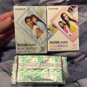 Fujifilm Instax Mini Film Set - Blue and Pink Designs plus photo album set